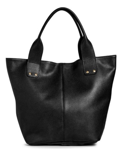 Bolso para mujer, bolso de hombro de piel, estilo clásico, color: negro