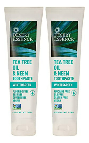 Pasta Dental Tea Tree & Neem - 6.25 Oz - Pack 2 - Refrescant