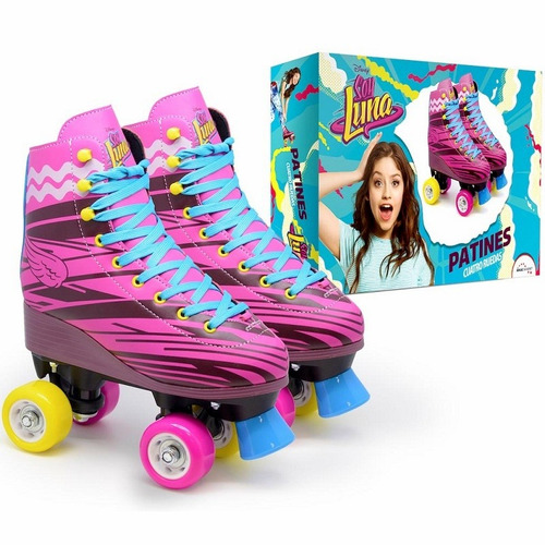 Combo Kit Soy Luna Patines Con 6 Protecciones Para Caidas