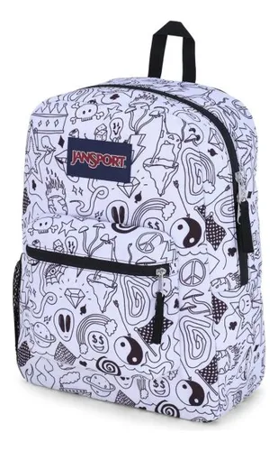 comprar Jansport Mochila Cross Town Broadcast 26l Js0a47lwgj1 Jns128 Color Blanco Y Negro Diseño De La Tela Estampado