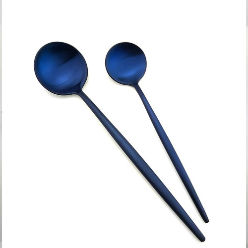 Jankng Juego De Cubiertos De Acero Inoxidable Azul De Luj...
