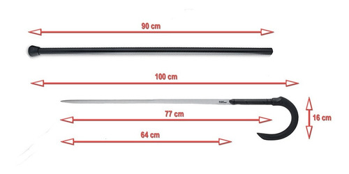 Baston Con Espada Oculta Night Watchman Hook Acero 1060