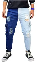 Comprar Jean Cargo Dos Colores Roto En Jean Para Hombre