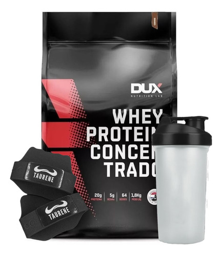Whey Concentrado Cookies 1,8kg Luva + - Dux Sabor Sem Sabor