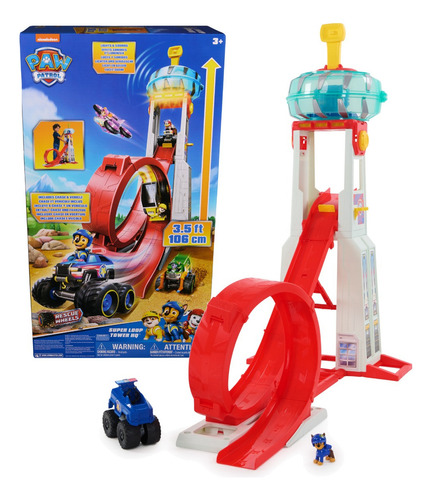 Torre Patrulla Canina 100 Cm Con Figura Y Vehículo Multicolor