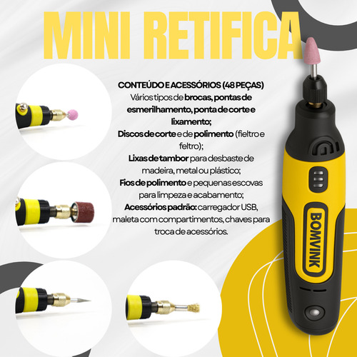Micro Retífica Com Acessórios E Maleta Mini Furadeira