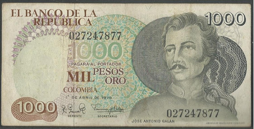 Colombia, 1000 Pesos 1 Abr 1979  Bgw411