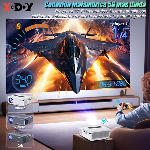 Proyector Xgody Led Android Wifi 8k Fullhd 1080p 12000lumens