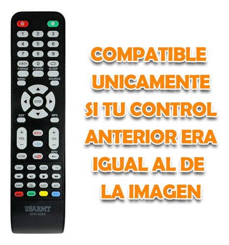 Control Para Sanyo Smart Tv Pantalla Universal + Funda Pila