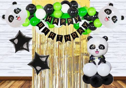 Kit Decoración Fiesta Celebración Infantil Globos Oso Panda