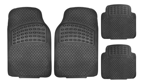 Juego De Tapetes Automotrices Universal Hule Grueso Negro