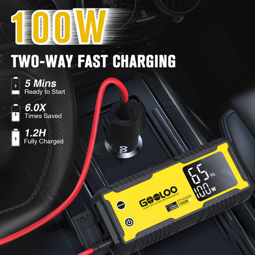 Jump Starter Gooloo Gt4000s 4000a Para Diésel De 10 Litros Y