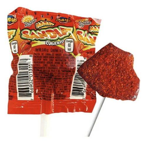 Paleta Sandia Enchilada 40 Pzas Mara Sandia Con Chile Kosher