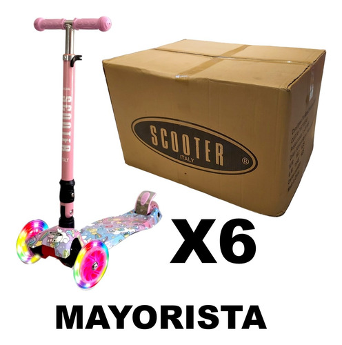 Monopatin Graffiti 4 Ruedas Con Luces Scooter X6 Mayorista