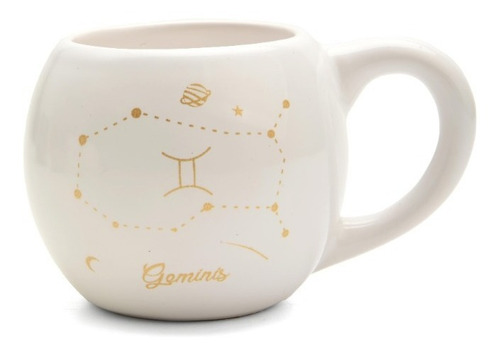 Taza Signos Geminis Astrologia Blanca C/ Oro