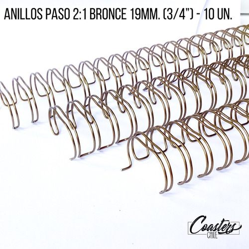 Anillos Para Cinch Color Bronce - 19 Mm - 10 Un. Oficio