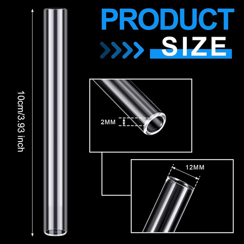 Tubo De Vidrio Borosilicato Transparente De 4 Pulgadas, 6 Un