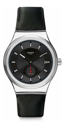 Swatch Sistem51 Correa De Cuero De Cuarzo Suizo De Acero Ino