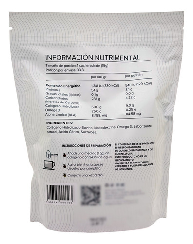 Colageno Hidrolizado Omega 3 500 G Sabor Piña Pd Rosa