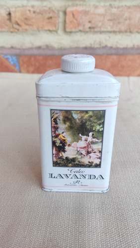 Antiguo Frasco De Lámina Lata Talco Lavanda Barcelona México