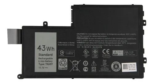 Bateria Dell Inspiron 14 5457 P49g Tipo: P49g003 Trhff 43wh Cor da bateria Preto Menor preço em Bateria Dell Inspiron 14 5457 P49g Tipo: P49g003 Trhff 43wh Cor da bateria Preto