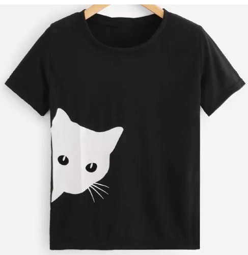 Blusa Playera Dama O Caballero Gato Cara Asomado 