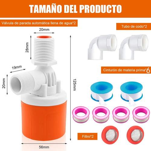 2 Válvula Control Automática Agua Nivel Bola Flotante Tinaco
