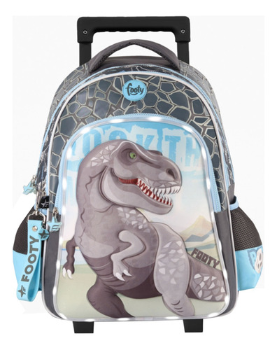 Combo Escolar Footy Varon Mochila Carro + Cartuchera Dino