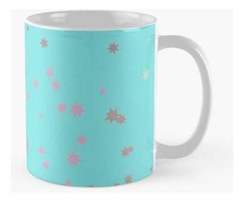 Taza Estrellas De Navidad Festivas Sobre Fondo Azul. Calidad