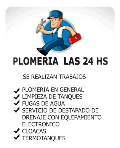 Plomeria Y Destapaciones 24hs,trabajo Con Maquinas Urgencias