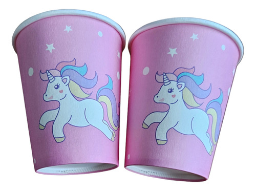 Vasos Unicornios Bebes × 10 Cotillón Cumpleaños Fiestas