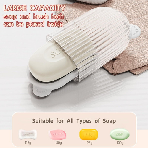 ;= Jabonera De Viaje O Gym Con Tapa Drenable Portable Anti