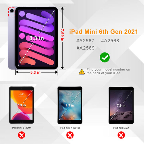 Capa Fintie Folio Para iPad Mini 6 2021 8,3 Com Suporte E B