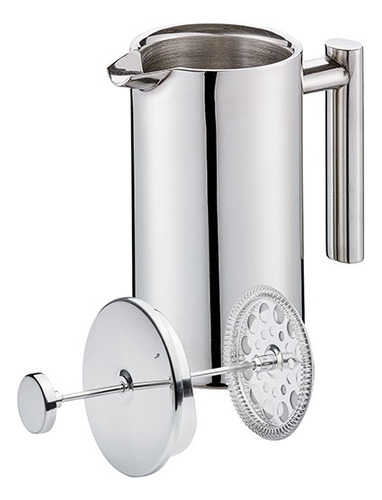 Prensa Francesa Sara Cilio Acero Inox Doble Pared 8 Tazas Color Plateado