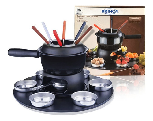 Jogo De Fondue Chocolate E Queijo 17 Peças 1249/116 Brinox 