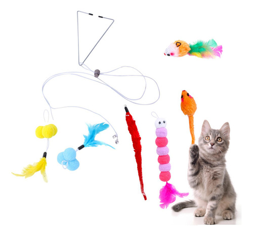 3 X 6x Puerta Colgante Gato Juguetes Oruga Gatito Teaser