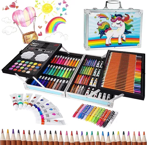 Set De Arte Para Niños Marcadores Crayolas Acuarelas Colores