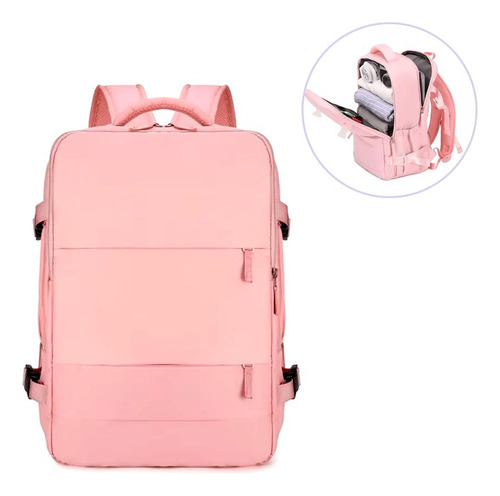 Mochila Bagagem Mão Resistente Mala Expansiva Viagem Passeio Cor Cinza