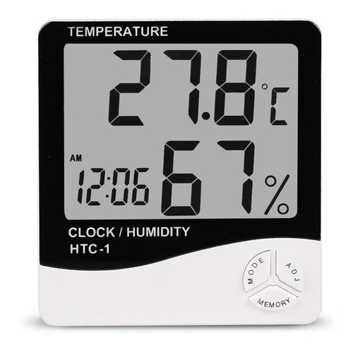 Imagen 1 de 2 de Termohigrómetro Digital Htc-1 Higrometro, Termometro, Reloj