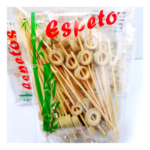 150 Espeto Enfeite Bambu Aze 12 Cm Lanches Evento Coquetel