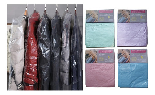 6 Bolsas Plásticas Transparentes Closet Cubre Trajes Abrigos