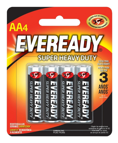 Pilas Aa Eveready Blister X4 Pilas De Zinc-carbon  