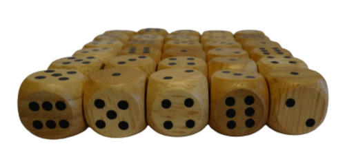 Imagen 4 de 10 de Juego Dados Generala Madera Natural 100u. Tailandia Original