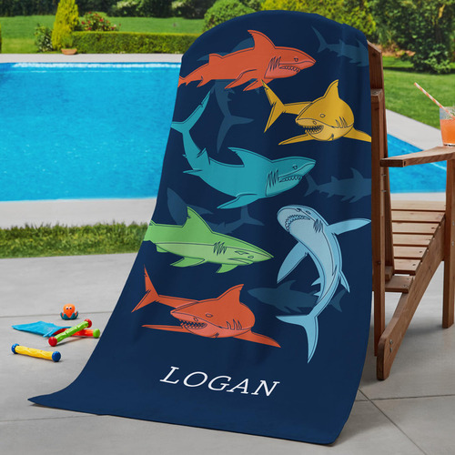 Toalla De Playa Exclusiva Con Forma De Tiburón Colorido De L