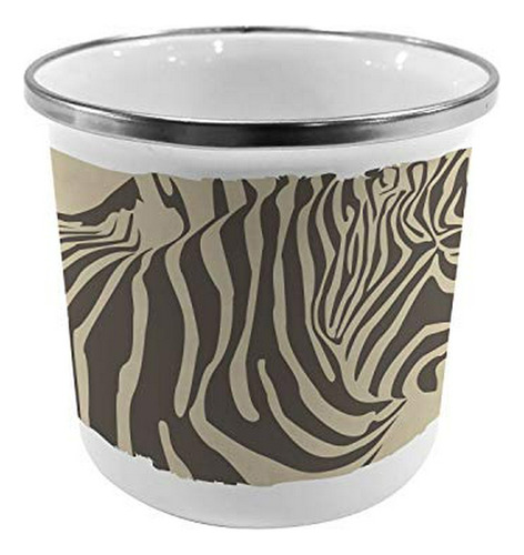 Tazas De Campismo - Lunarable Zebra Print Steel Camping Mug,