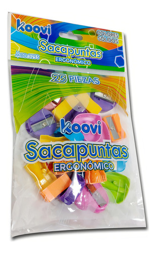 Sacapuntas En Bolsa 25 Piezas Colores Sólidos Koovi