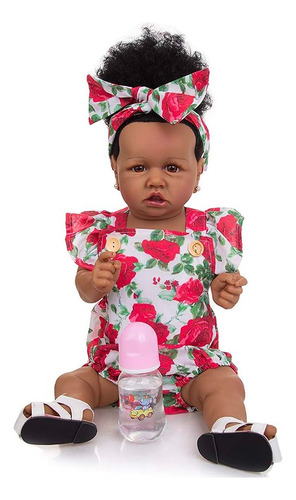 Bebé Reborn Afro Muñeca Realista Silicona Suave 60cm Singer