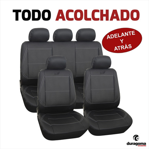 Imagen 3 de 10 de Funda Cubre Asiento Auto Todo Cuero Simil P/ Fiat Cronos