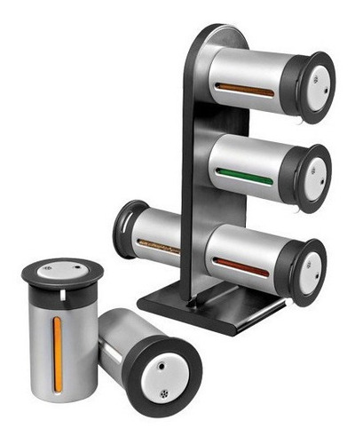 Set 6 Especieros Condimentos Imantados Magnéticos Bakanisimo