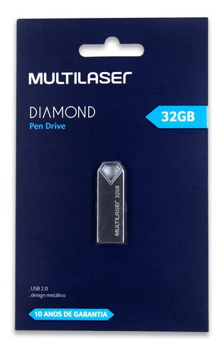 Imagem 3 de 4 de 02 Pen Drive Diamond 32gb Usb Multilaser - 2 Cartelas